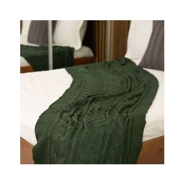 Imagem de Manta Trança Verde Musgo - Ideal para Sofás e Camas