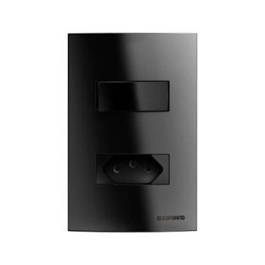 Imagem de Conjunto Interruptor Simples Preto 10a + Tomada 2 Polos + T 20a 250v 4