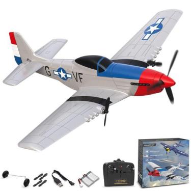 Imagem de Avião RC VOLANTEXRC P-51D Mustang 3CH 2,4 GHz RTF de 6 eixos