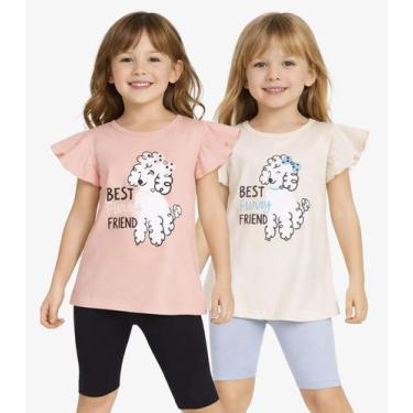 Imagem de Kit 2 Conjuntos Infantis Blusa Com Short Ciclista Select Sortidos, 8, 