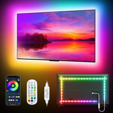 Imagem de Luzes LED de TV Daymeet de 16,4 pés para TVs de 165 a 215 cm com contr