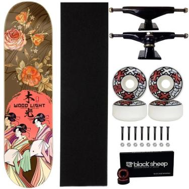 Imagem de Skate Wood Light Maple Montado 8 Rolamento Black Sheep Next-Masculino