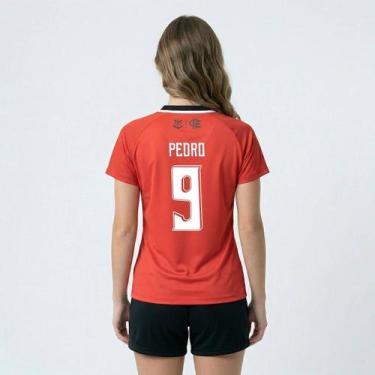 Imagem de Camisa Flamengo Manto Feminina Listrada 9 Pedro - Braziline, G