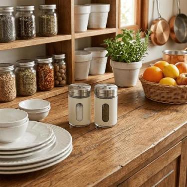 Imagem de Saleiro E Pimenteiro Vidro Malone Porta Temperos 80ml 2pcs - Hauskraft