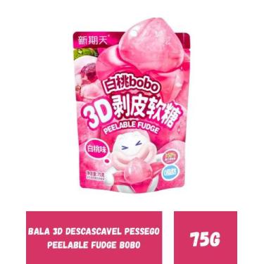 Imagem de Bala 3d descascavel pessego peelable fudge bobo 75g