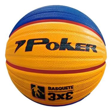 Imagem de Bola De Basquete Poker 3x3 Azul Amarelo