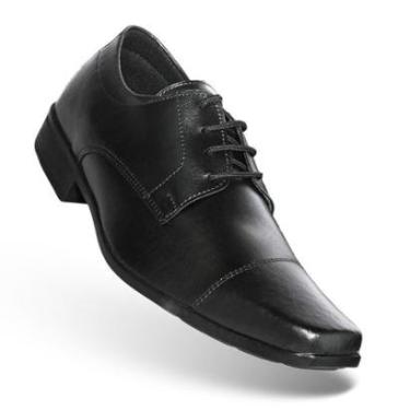 Imagem de Sapato Social Masculino Estilo Clássico Bico Fino Cadarço Preto ou Marrom Conforto Trab...