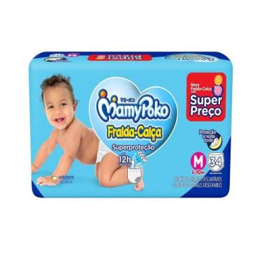 Imagem de Fralda-Calça Mamypoko Superproteção M (610 kg) 34 Unidades