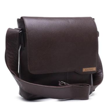 Imagem de Bolsa Feminina Transversal Pequena De Couro Legítimo Marrom - Lootero