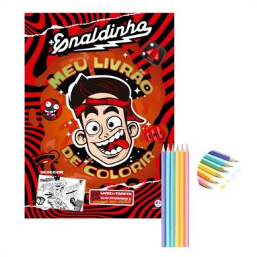 Imagem de Kit 1 Livro de Colorir Enaldinho 16Pág e 6 Lápis de Cor Pastel