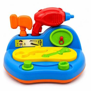 Imagem de Bancada Ferramentas Infantil Divplast Com Furadeira Martelo E Acessóri