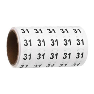 Imagem de Adesivos numéricos PATIKIL, 0,6 polegadas, 1000 unidades, etiqueta red