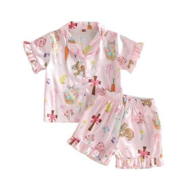 Imagem de Pijama Ayalinggo Toddler Easter Silk Satin Bunny Egg 8-9Y
