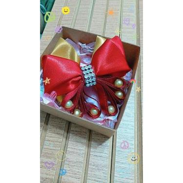 Imagem de Laço borboleta - BONECA SAPECA & CIA, VERMELHO E DOURADO, M