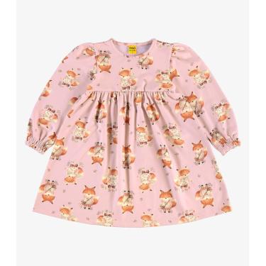 Imagem de Vestido Manga Longa em Malha Soft Touch Rovi Kids Rosa