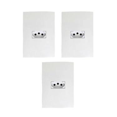 Imagem de Kit 3 Conjuntos 1 Tomada Branco 2P+T 10A Ilumi I9