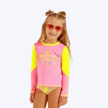 Imagem de Conjunto de Nadar Borboleta Infantil Feminino Poah Noah 54920, Amarelo