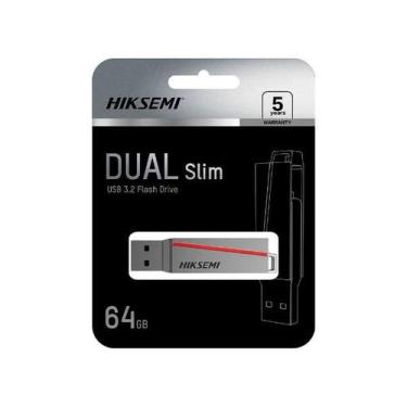 Imagem de Pen Drive Hiksemi Dual Slim Usb 3.2 Cinza HS-USB-E307C, 64GB