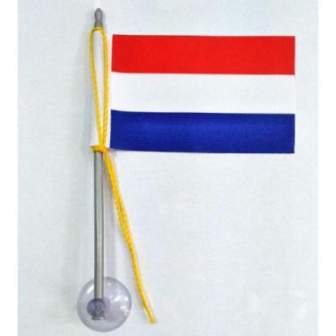 Imagem de Mini Bandeira Holanda C/ Ventosa Poliéster (5,5cm X 8,5cm) - SP Bandei