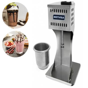 Imagem de Batedor de Milk Shake Profissional 500W Com Pedestal 800 ml Inox BMK Metvisa
