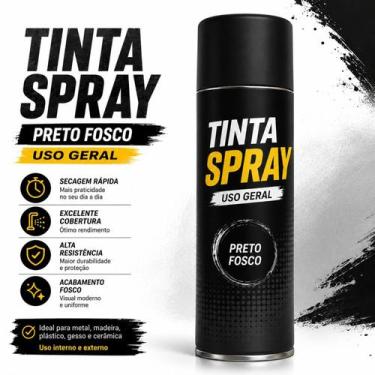 Imagem de Tinta Spray de Alta Qualidade Preto Fosco Uso geral - Diversos