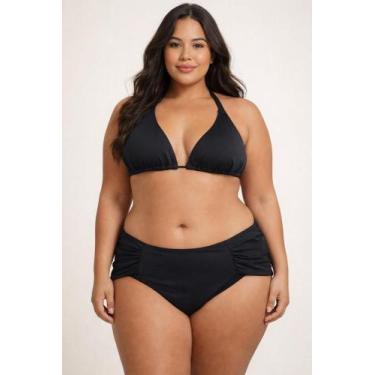 Imagem de Biquini Avulso Plus Size Cortinão Bojo Removivel - Dani Lingerie, Pret
