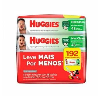 Imagem de Lenços Umedecidos Max Clean Huggies - 192 Unidades