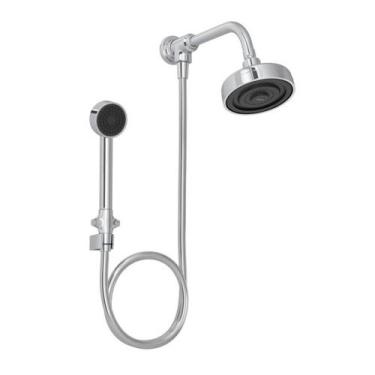 Imagem de Kit Chuveiro Acqua Plus com Desviador 1990 Flexivel PVC Cromado Deca -