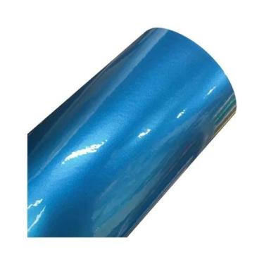 Imagem de Filme Vinílico Metálico Azul Brilhante Para Envelopamento De Carros, A