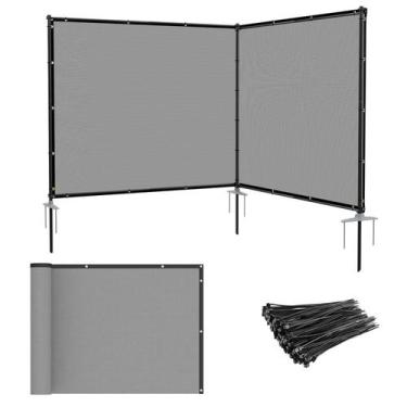 Imagem de Painel de Cerca Patio 1,5 x 3,6 m Cinza Claro  Tela de Privacidade