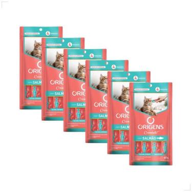 Imagem de Kit 6 Petisco Origens Para Gatos Creminho 60g Sabor:Salmão - Origins, 