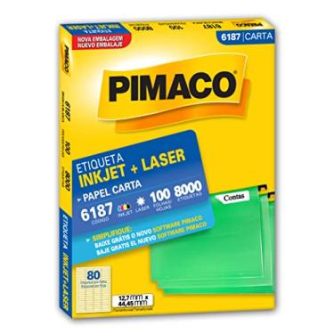 Imagem de Etiqueta Adesiva Pimaco, Ink-Jet/Laser Carta, 6187,Branca, 12.7x44.45mm, Envelope com 100 fls-8000 etiquetas, 874776