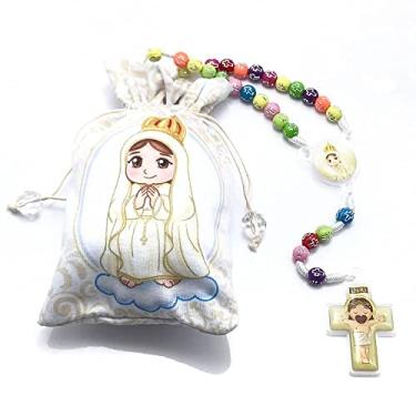 Imagem de Colar Terço Infantil Nossa Senhora de Fátima No Saquinho