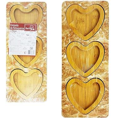 Imagem de Conjunto de Petisqueiras 3 Peças Madeira MDF 32,5CMx12,5CM