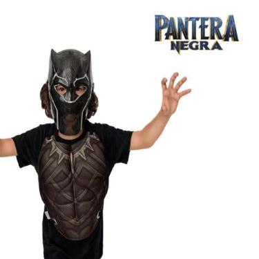 Imagem de Fantasia Kit Vingadores Peitoral E Mascara Pantera Negra 02Pçs 01 Unid