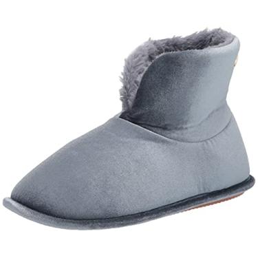 Imagem de Dearfoams Pantufa feminina de veludo Sara, Pedra de pederneira brilhante, X-Large