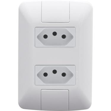 Imagem de Conjunto 4x2 com 2 Tomadas 2P+T Tramontina Aria 20 A 250 V Branco Tramontina