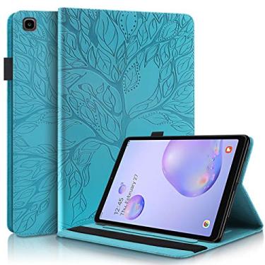 Imagem de Capa Pefcase para Samsung Galaxy Tab A 8.0 modelo 2019 SM-T290 /T295 Premium PU couro carteira flip capa suporte para lápis bolsos para cartão para tablet Galaxy Tab A 8 polegadas - Turquesa
