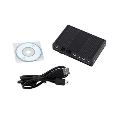 Imagem de Placa de som de áudio USB 5.1, placa de som de 6 canais USB adaptador de saída de áudio óptico digital SPDIF para PC/Laptop