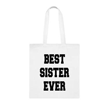 Imagem de Bolsa tote irmã, bolsa de ombro Best Sister Ever (Irmã de ), presente para irmã , presente para a melhor irmã, bolsa de ombro irmã, bolsas reutilizáveis,