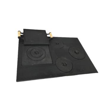 Imagem de Chapa Fogão a Lenha Multiuso 4 Furos e Bifeteira 69x49cm