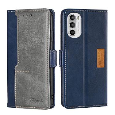 Imagem de For Motorola Moto G52 4G/G82 5G Contrast Color Side Buckle Leather Phone Case