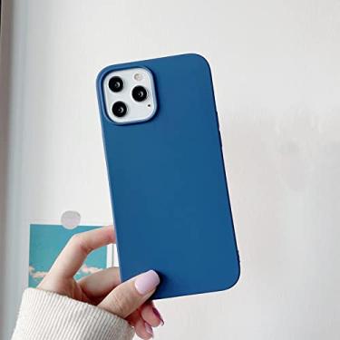 Imagem de Capa de telefone de cor doce para iphone 13 12 11 pro xs max xr x 8 7 6 s 6 plus se 5 5 s capa traseira macia fosca, azul marinho, para iphone 5 5 s
