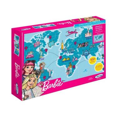 Imagem de Quebra-Cabeça Mapa-Mundi Travel Barbie Xalingo - 2316.5