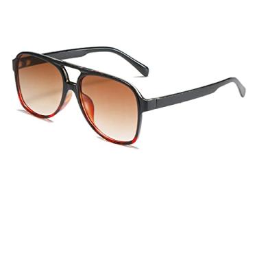 Imagem de Óculos de Sol Piloto Feminino Vintage Amarelo Designer Óculos Feminino Oversized Óculos Populares Óculos UV400, Chá de Leopardo Preto, A