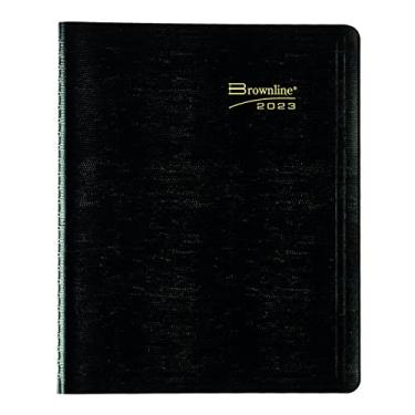 Imagem de Brownline Agenda mensal essencial 2023, 14 meses, dezembro de 2022 a janeiro de 2024, encadernação de fio duplo, 22,5 cm x 18,1 cm, preto (CB1200.BLK-23)