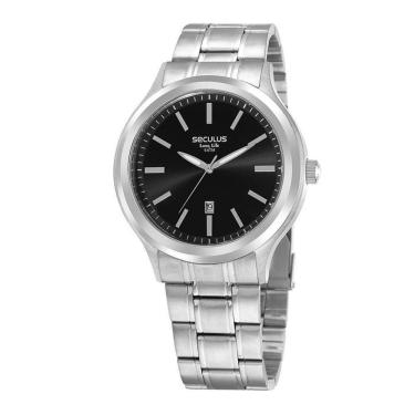 Imagem de Relógio Seculus Masculino Prata Calendário 20993G0Svna3
