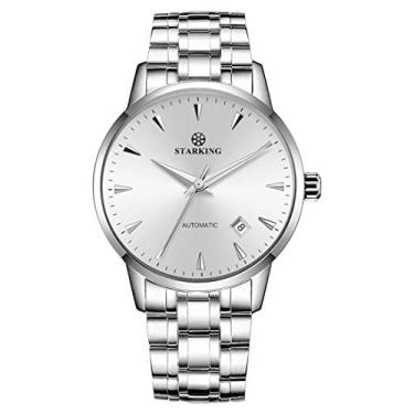 Imagem de Relógio de pulso masculino Starking automático AM0171 movimento japonês aço inoxidável estilo empresarial moda à prova d'água safira à prova de arranhões relógio masculino, white 2