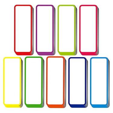 Imagem de Etiquetas magnéticas de apagamento seco 54 peças, ímãs de identificação reutilizáveis 9 cores, tiras de etiqueta magnética flexíveis para armário branco Caixa de ferramentas de prateleiras em casa escritório sala de aula 8 x 3 cm cada