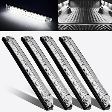 Imagem de Nifeida Lente transparente de 20,32 cm, 18 LEDs, tira utilitária à prova d'água, suporte para superfície de barra de luz para barco de 12 V, luz interior, caminhonete, caminhonete, sob o capô, luzes de marcador lateral [pacote com 4]